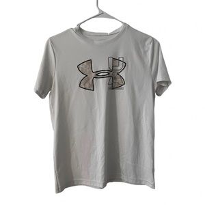 Under Armour Boys Youth Large White Dry-Fit HeatGear Top
